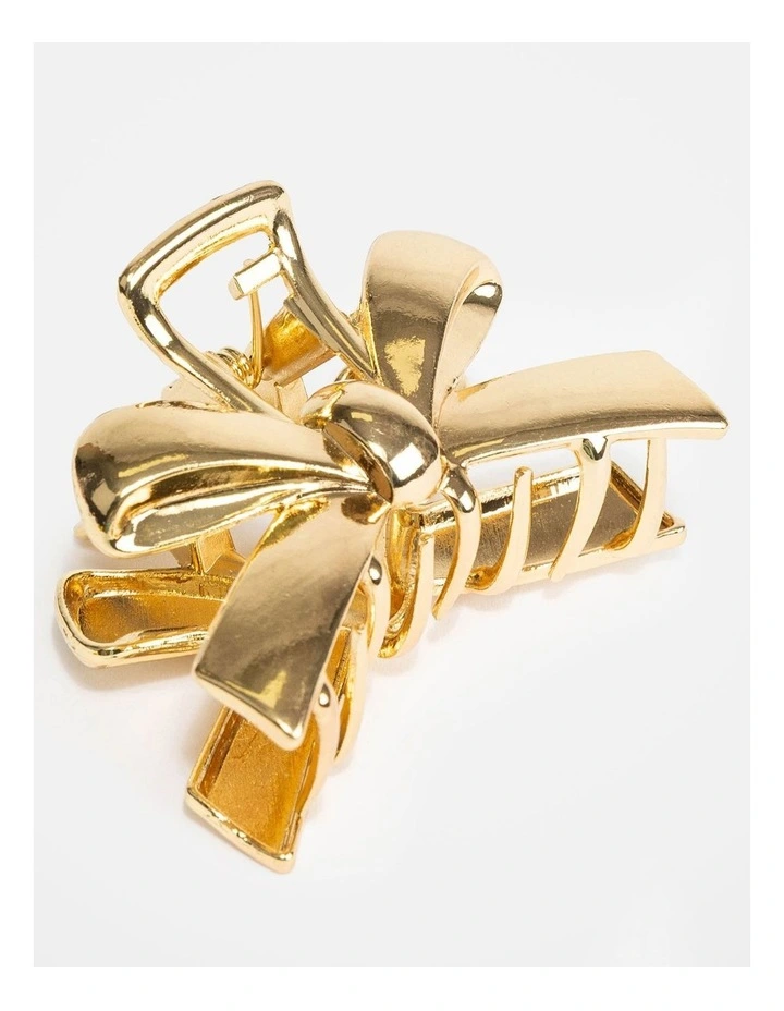 Wishes Gold Bow Claw Clip image 2