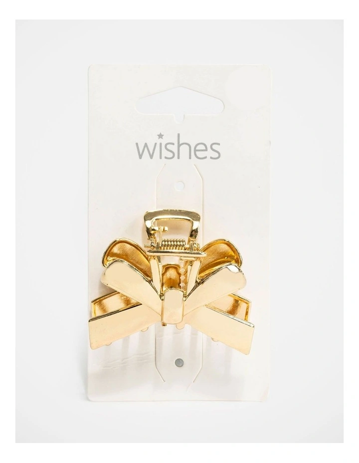 Wishes Gold Bow Claw Clip image 3