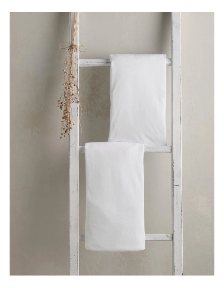 Cotbed Fitted Sheets 2 Pack in White image 2