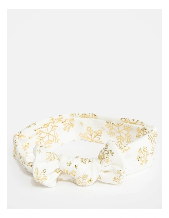 Wishes Baby Christmas Gold Snowflake Knot Headband image 2