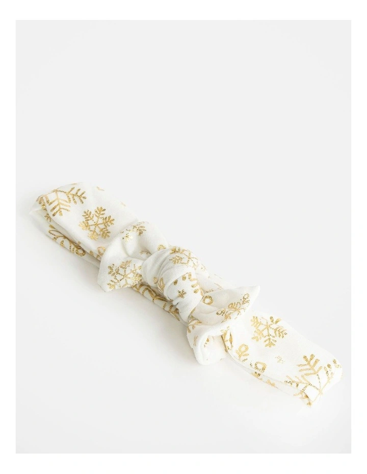 Wishes Baby Christmas Gold Snowflake Knot Headband image 3