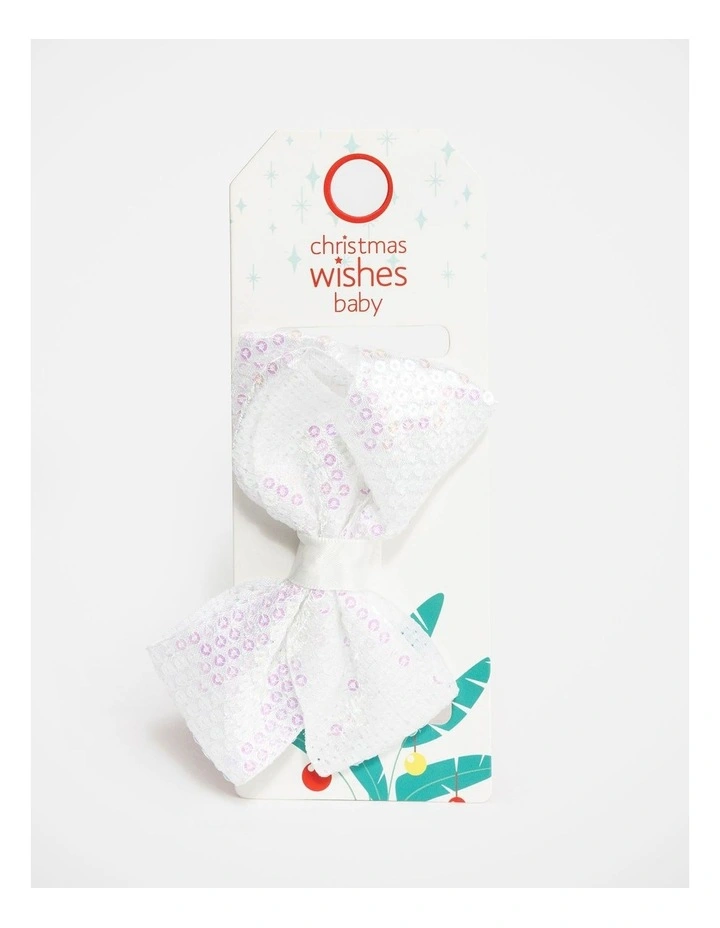 Wishes Baby Christmas Sequin Bow Headband image 1