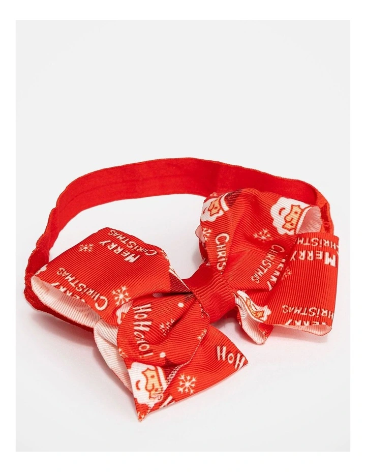 Christmas Headwrap Bow in Santa Red image 2