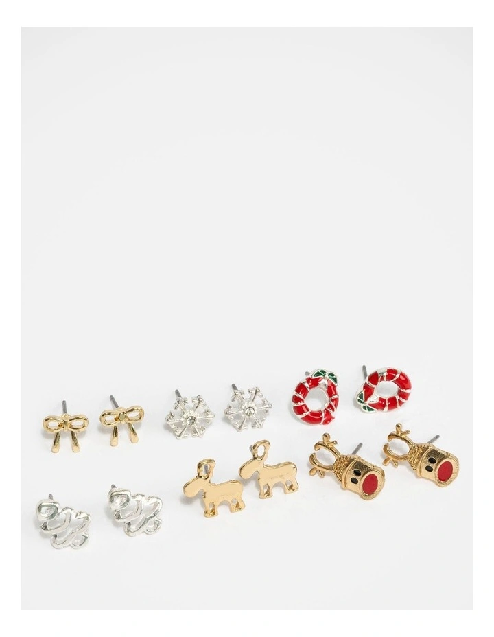 Christmas Stud Earrings Set of 6 image 2