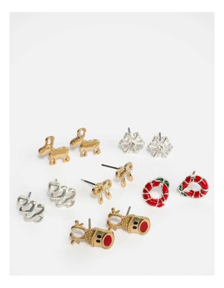 Christmas Stud Earrings Set of 6 image 3