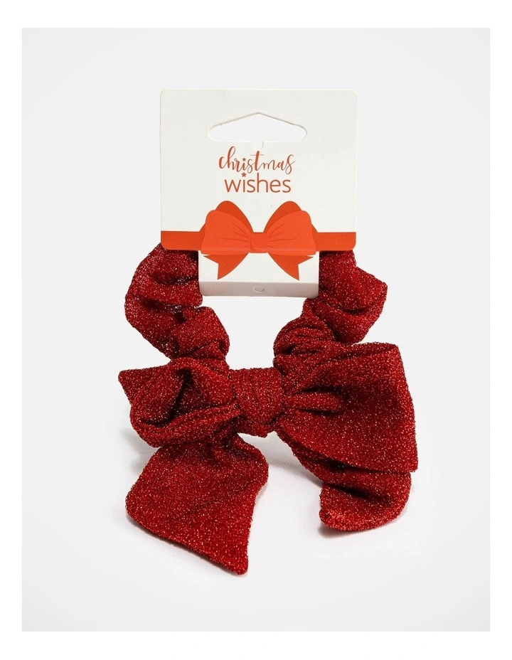 Glitter Bow Scrunchie Hair Tie image 1
