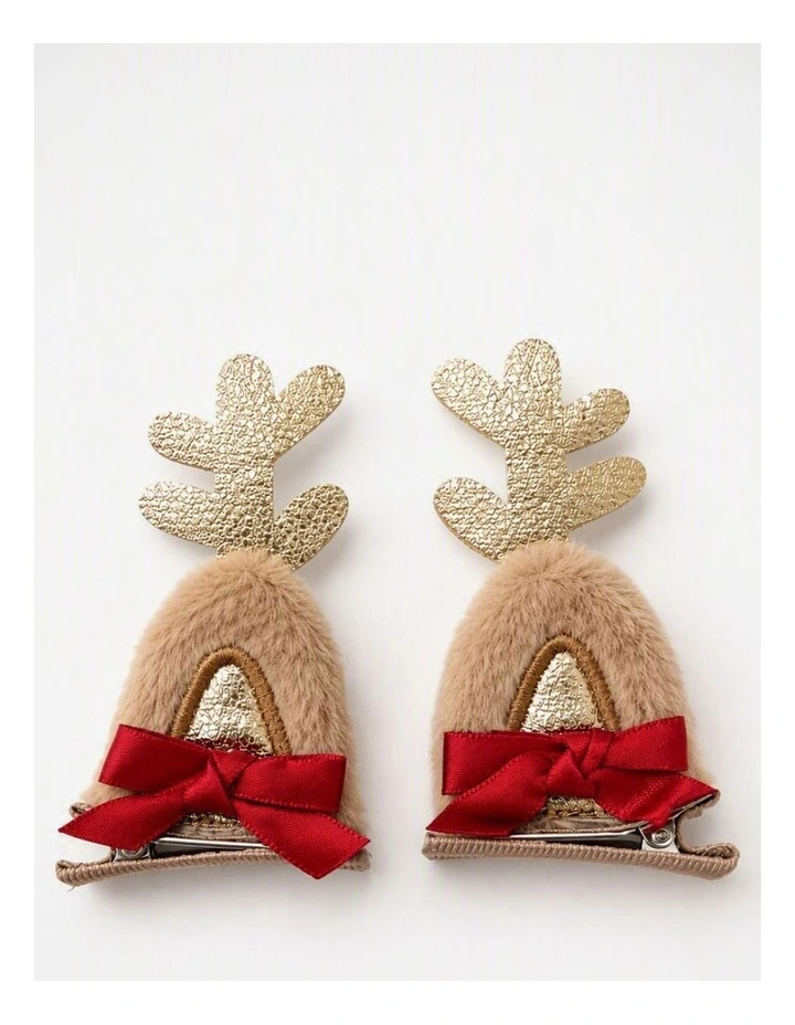 Reindeer Antler Hair Clip Set image 2