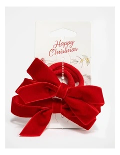 Velvet Bow Hair Tie Set of 2
