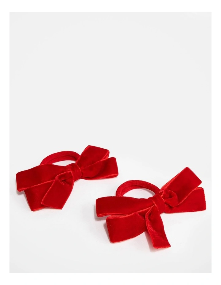 Velvet Bow Hair Tie Set of 2 image 3