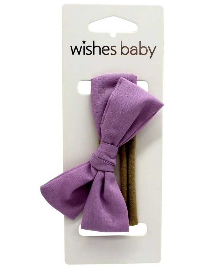 Basic Cotton Bow in Purple image 1