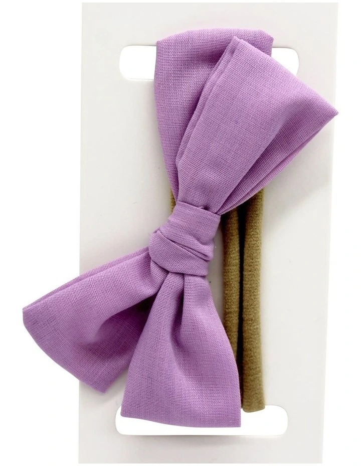 Basic Cotton Bow in Purple image 2